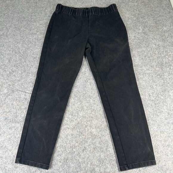 Soft Surroundings Jeans Large Black Denim Pull On High Rise Elastic Jegging - Picture 1 of 9